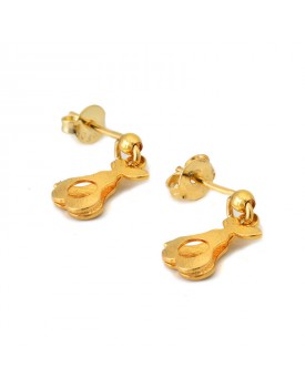 Brinco Dourado Pêra Dupla