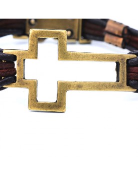 Pulseira Masculina Cruz Vazada Zinco
