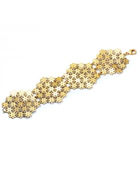 Pulseira Dourada Margaridas Caseadas