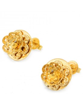 Brinco Dourado Florzinha Dupla