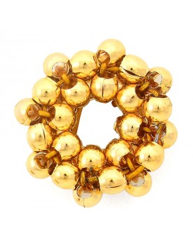 Brinco Dourado Disquinho De Bolinhas