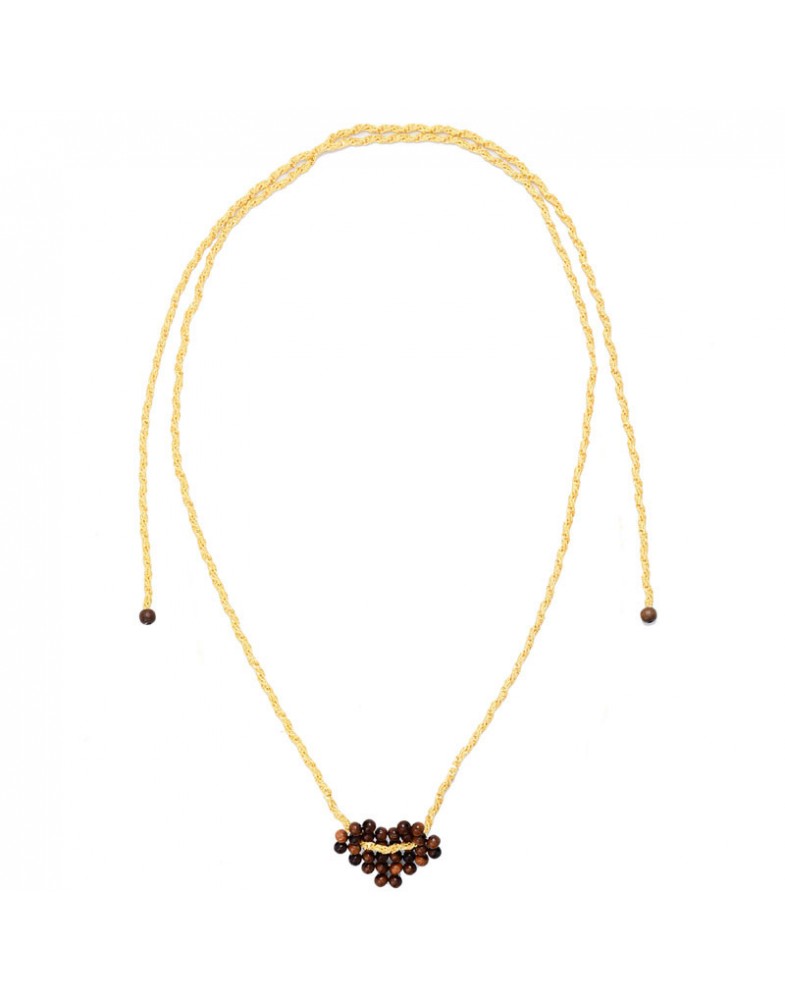 Colar Dourado Coração De Imbuia