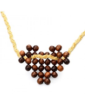 Colar Dourado Coração De Imbuia
