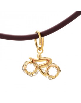 Colar Dourado Bicicleta