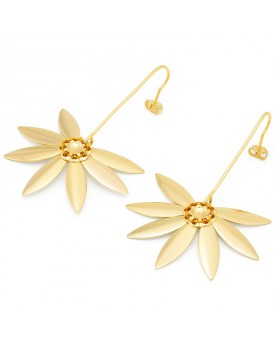 Brinco Dourado Folha De Liz