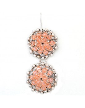 Brinco Prateado Margaridas Com  Swarovski