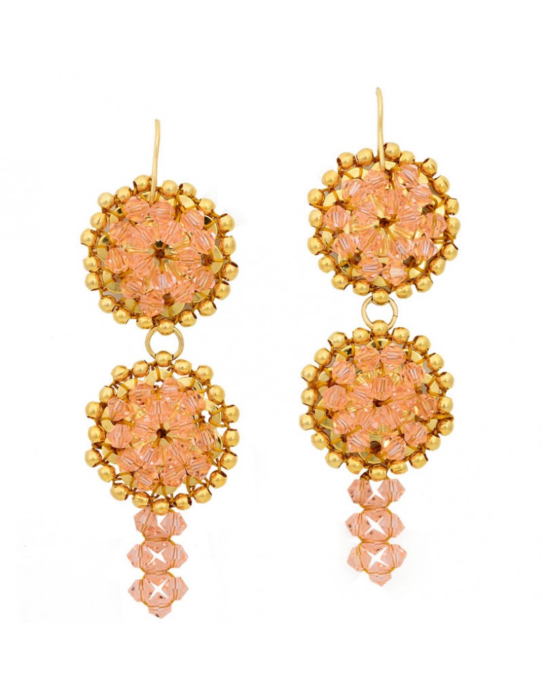 Brinco Dourado Margaridas Com Swarovisk