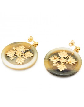 Brinco Dourado Resina Mandala Pequena