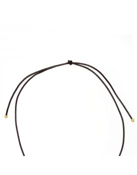 Colar Dourado Flor De Palha Com Passador
