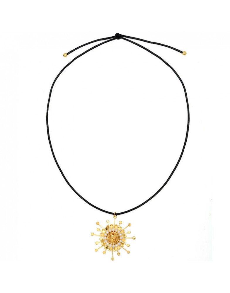 Colar Dourado Colar Flor Sol