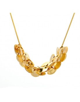 Colar Dourado Cascata De Conchas