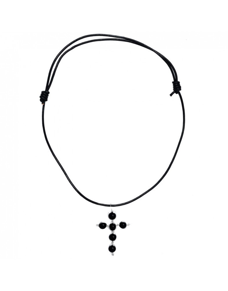 Colar Masculino Ágatas Negras