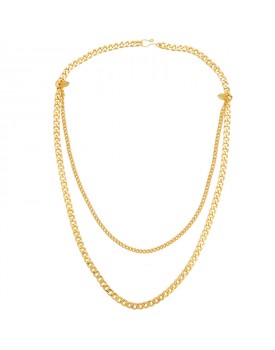 Colar Dourado Corrente Com Folhinhas