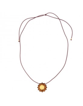 Colar Dourado Margarida Em Madeira