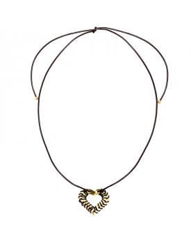 Colar Dourado Coração Duplo Caseado