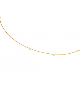 Colar Dourado Bolinha Pérola