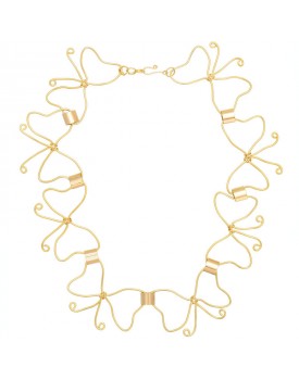 Colar Dourado Laços Em Fio Com Passadores