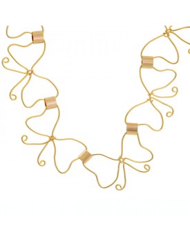 Colar Dourado Laços Em Fio Com Passadores