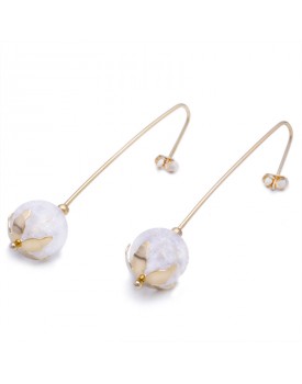 Brinco Dourado Bola Craquelê