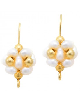 Brinco Dourado Cachos De Pérolas