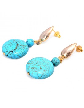 Brinco Dourado Turquesa
