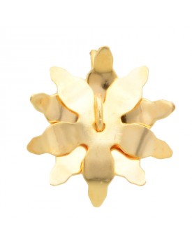 Brinco Dourado Flor De Liz Dupla