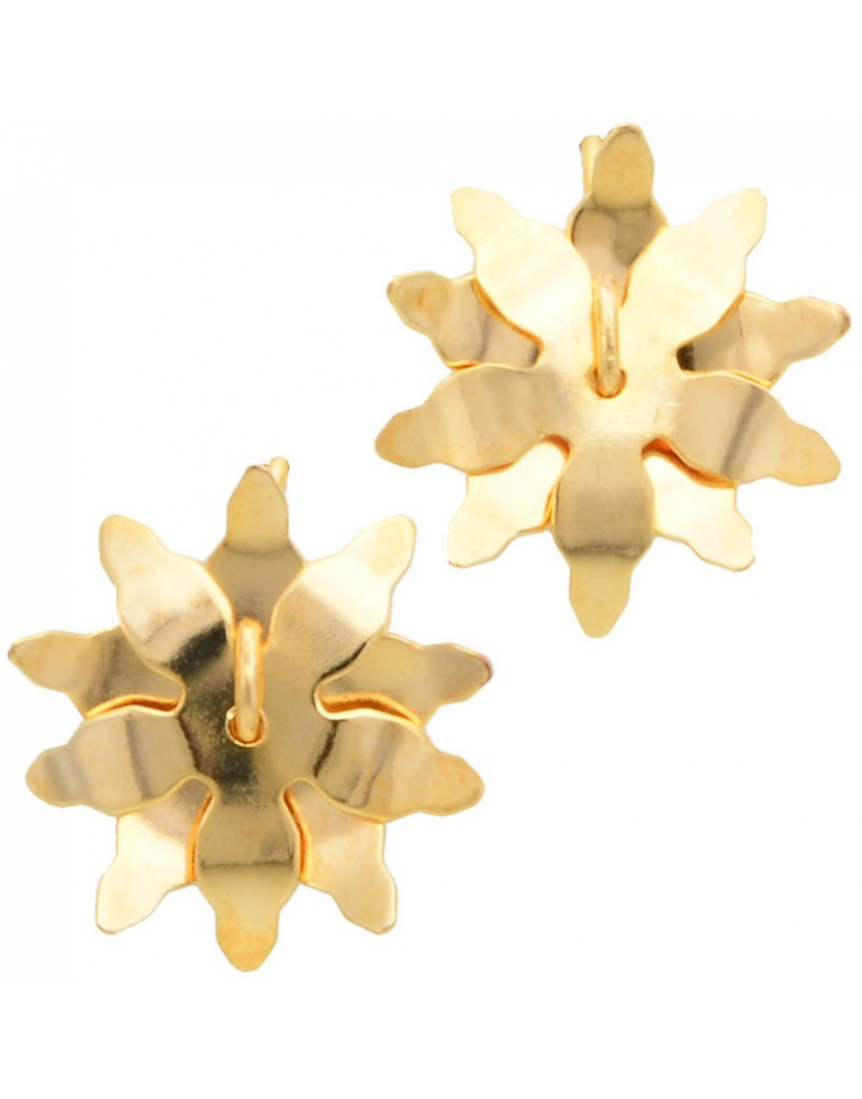 Brinco Dourado Flor De Liz Dupla