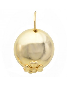 Brinco Dourado Meia Bola Com Trevinho