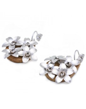 Brinco Prateado Flores