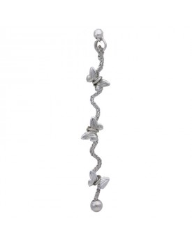 Brinco Prateado Zig-Zag De Borboletas