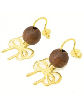 Brinco Dourado Laço Duplo
