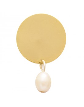 Brinco Dourado Chapa Com Pérola