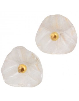 Brinco Dourado Tulipa Em Resina