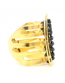 Anel Dourado Balão Bordado Com Silicone