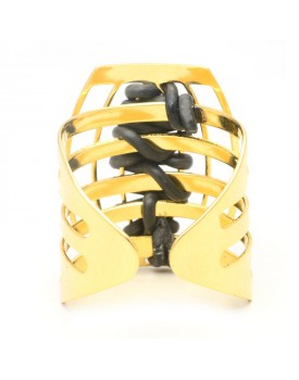 Anel Dourado Balão Bordado Com Silicone