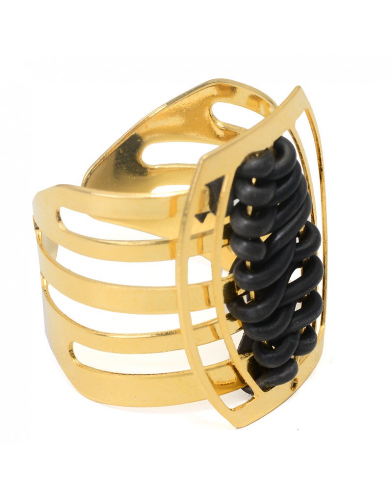 Anel Dourado Balão Bordado Com Silicone