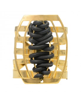 Anel Dourado Balão Bordado Com Silicone
