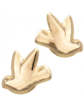 Brinco Dourado Pombinha Estampada