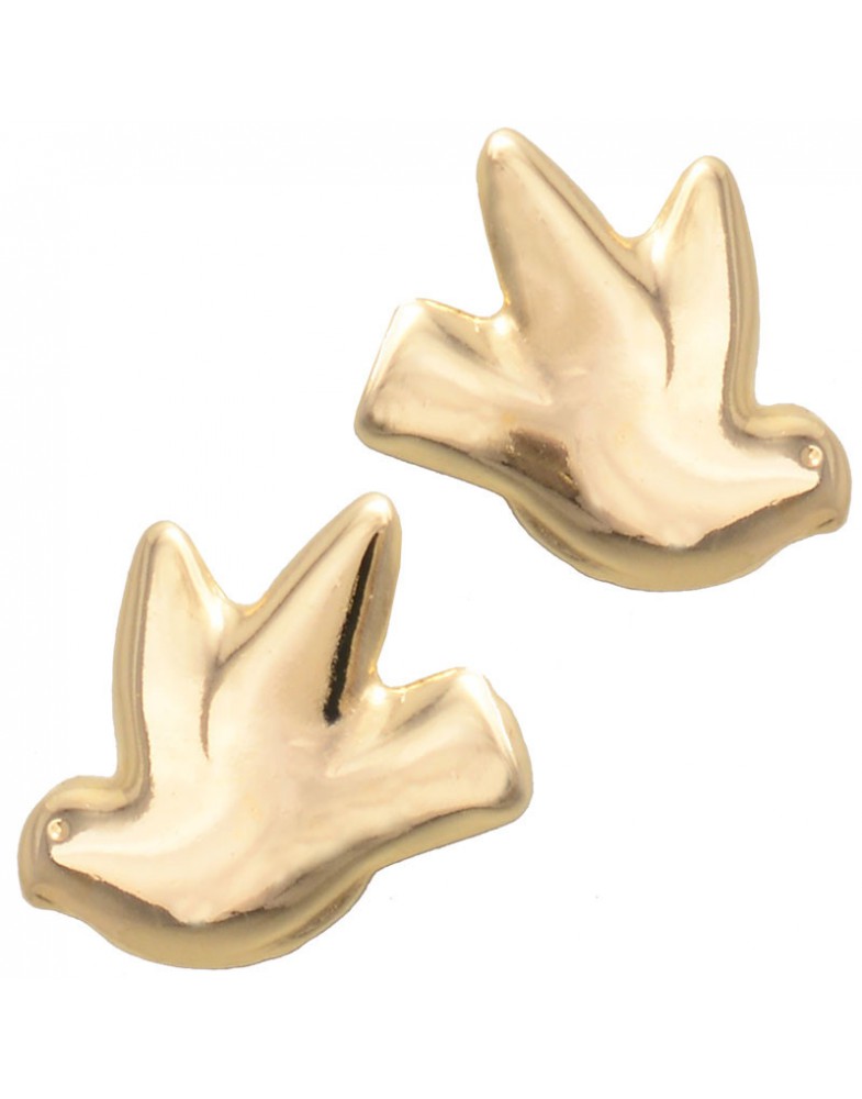 Brinco Dourado Pombinha Estampada