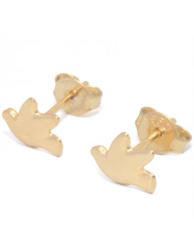 Brinco Dourado Pombinha Estampada