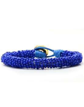 Pulseira De Miçangas Azul Marinho