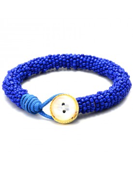 Pulseira De Miçangas Azul Marinho
