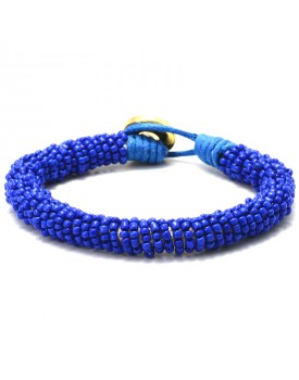Pulseira De Miçangas Azul Marinho