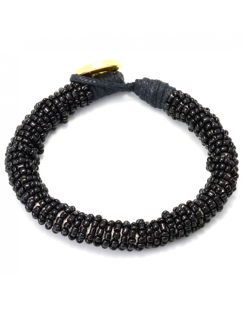Pulseira De Miçangas Pretas