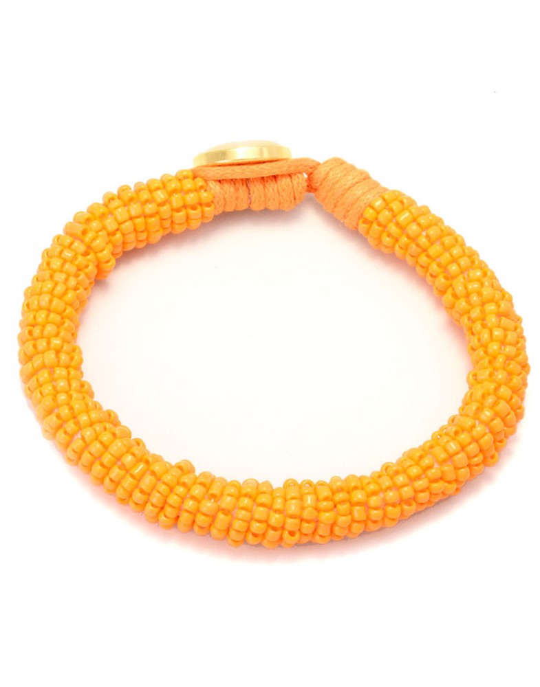 Pulseira De Miçangas Laranja