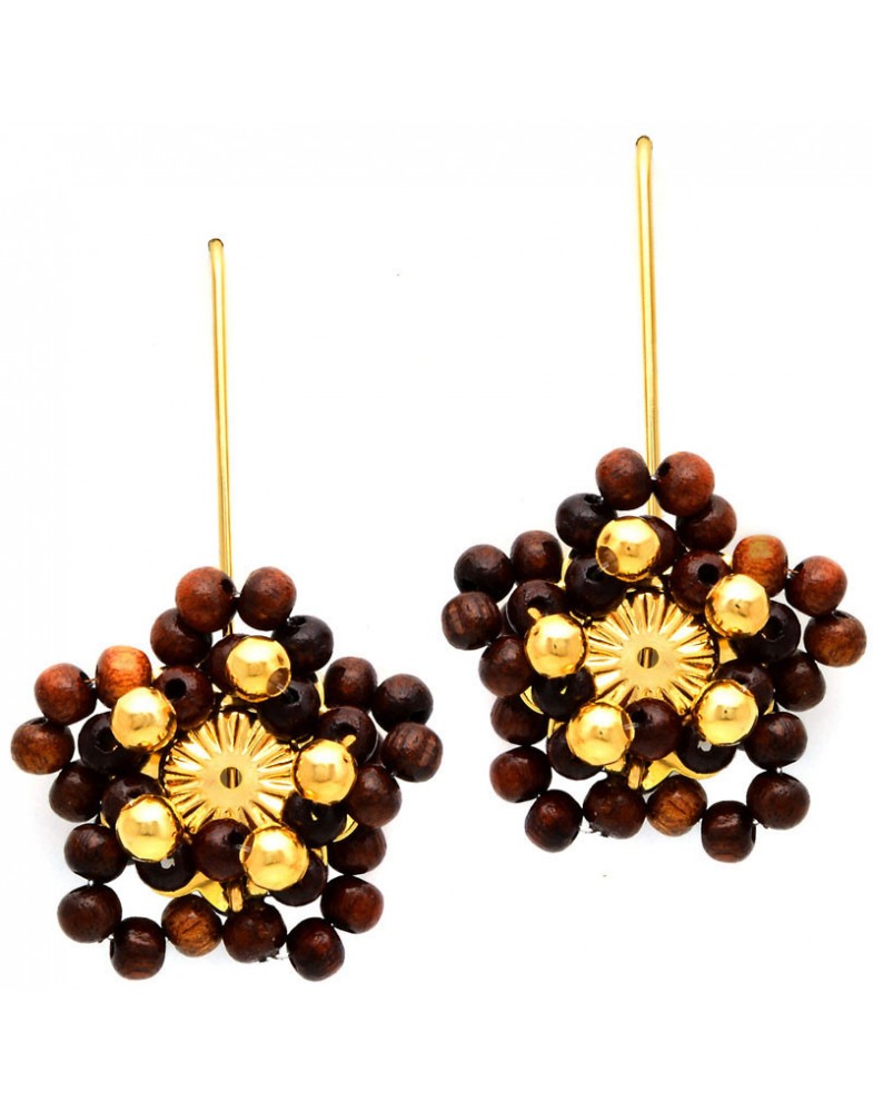 Brinco Dourado Flor Ninho De Imbuias
