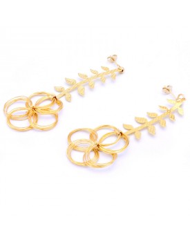 Brinco Dourado Ramo De Flores