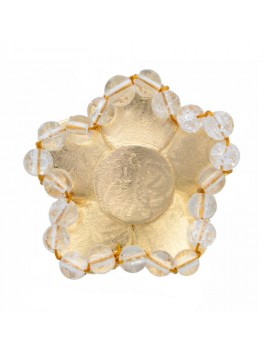 Brinco Dourado Flor Com Cristal