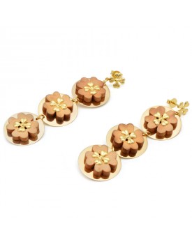 Brinco Dourado Paetês E Trevinhos