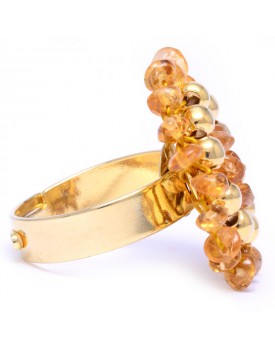Anel Dourado Margarida Com Citrino